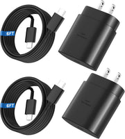 USB-C Fast Charger 25W with 6 ft Cable, 2-Pack