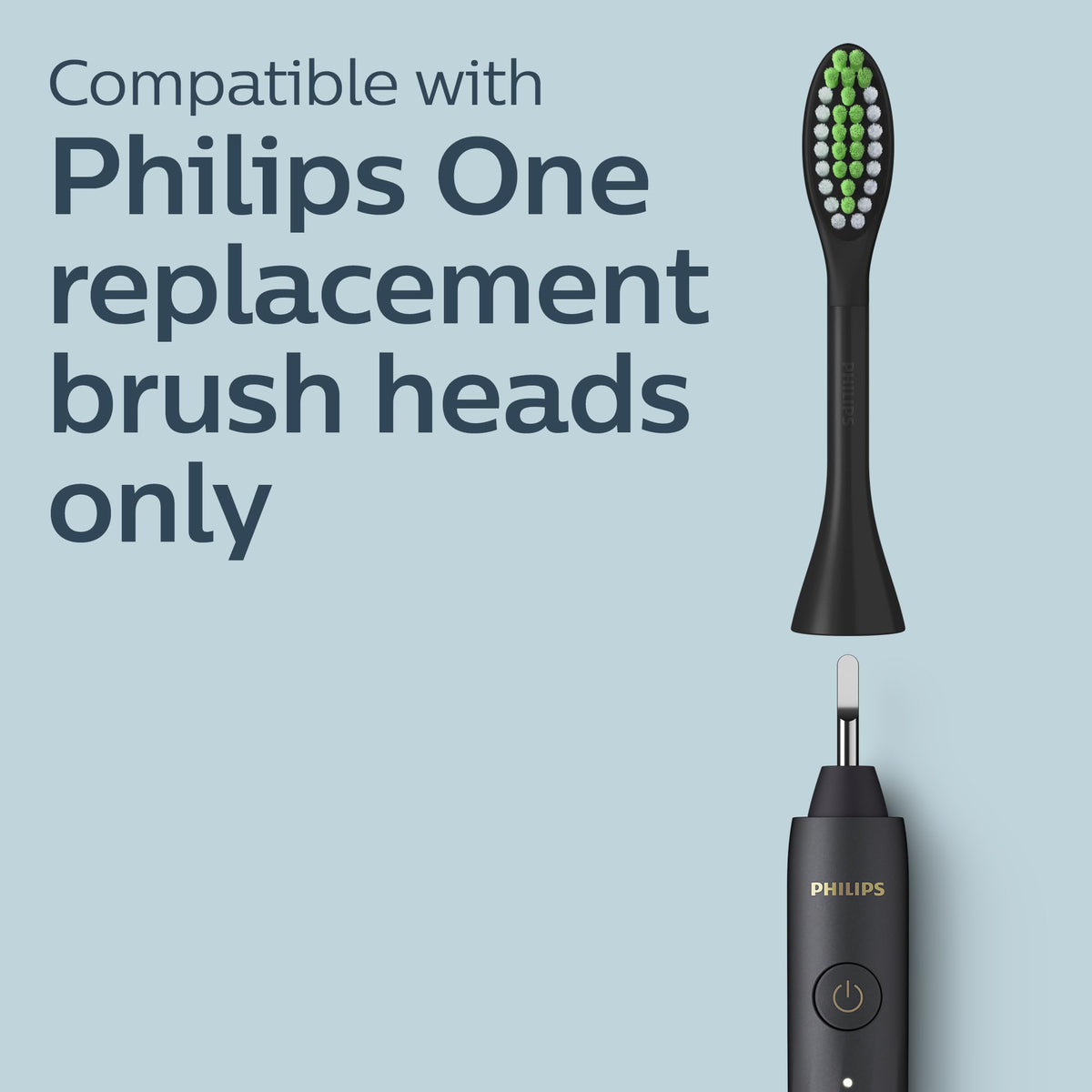 Philips One by Sonicare Battery Toothbrush, 1 Brush Head, Black