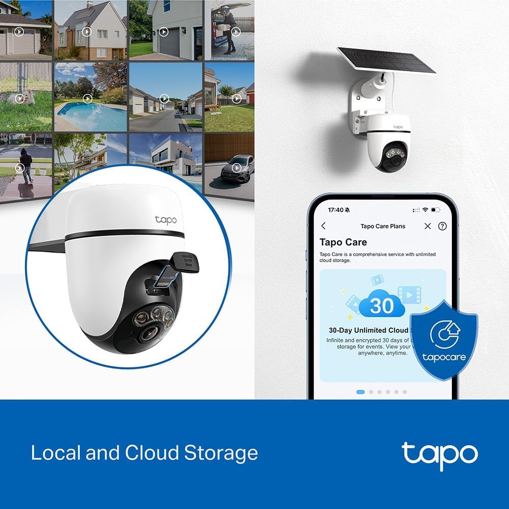 TP-Link Tapo Solar Pan/Tilt Outdoor Security Camera Kit, 2K