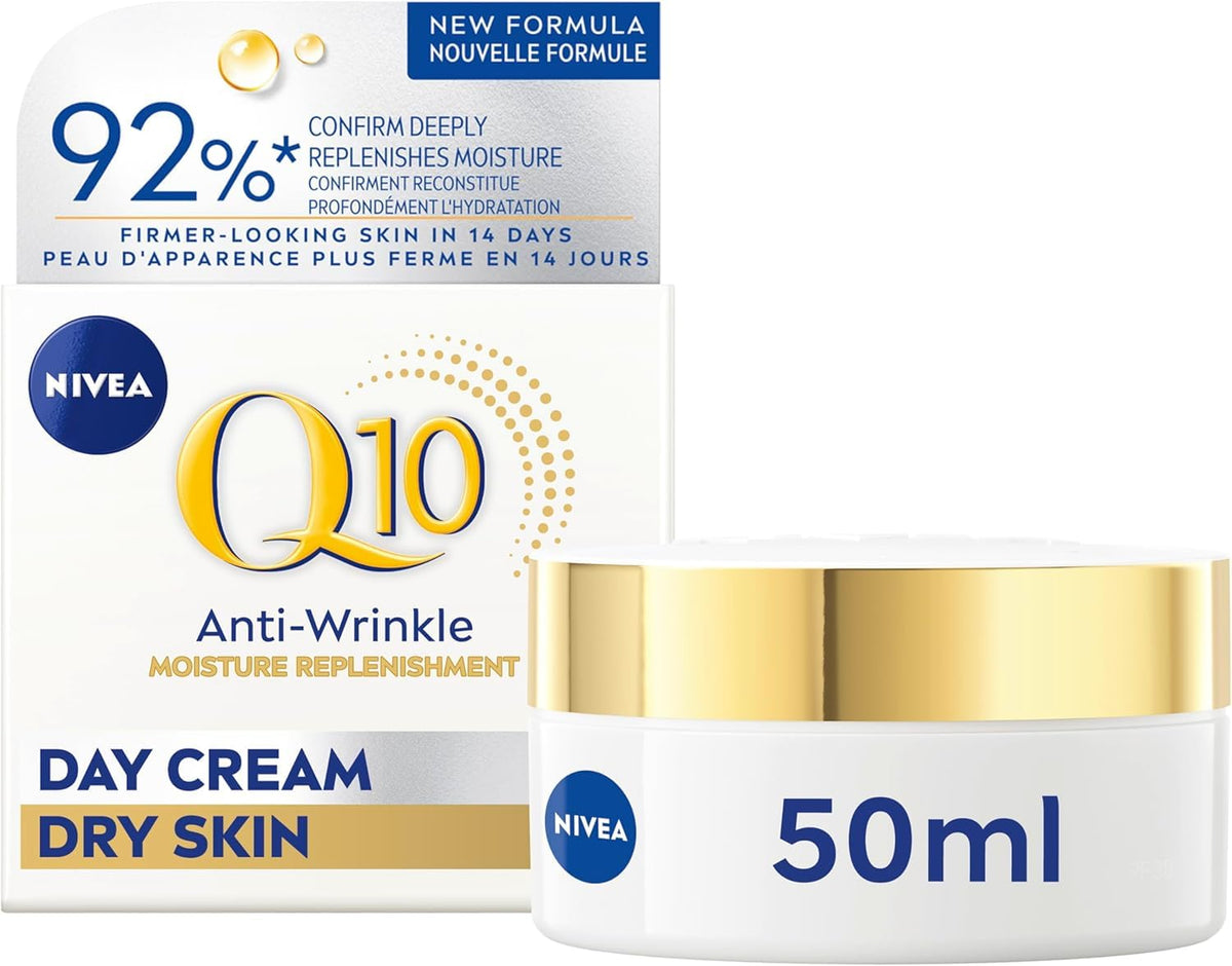 NIVEA Q10 Power Anti-Wrinkle Moisture Replenishment Day Cream, 50mL