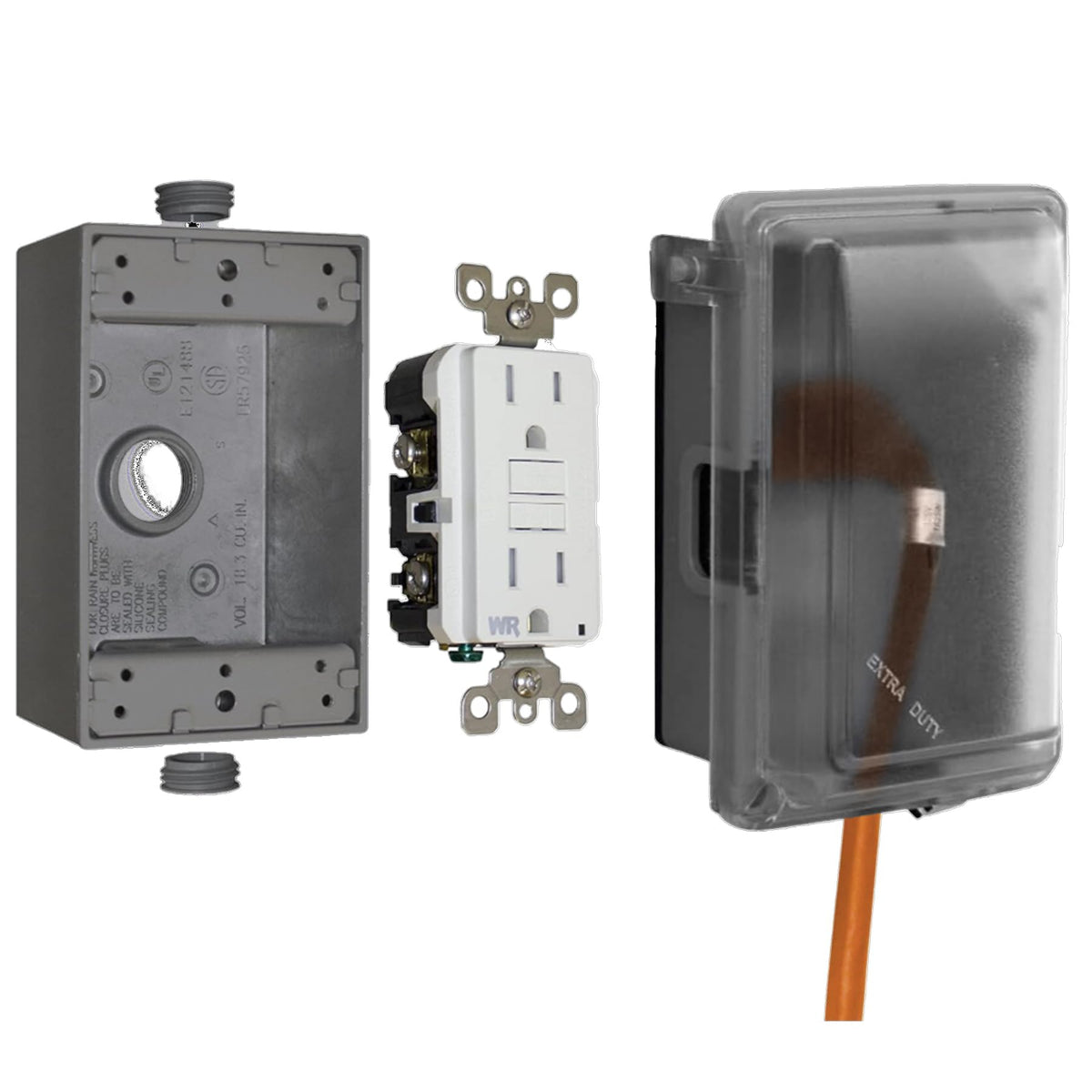 Sigma 16801 Weatherproof Outdoor Outlet Kit with GFCI, 1 Gang