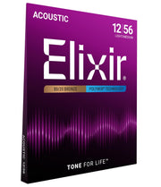 Elixir 80/20 Bronze Polyweb Acoustic Strings, Light-Medium 12-56
