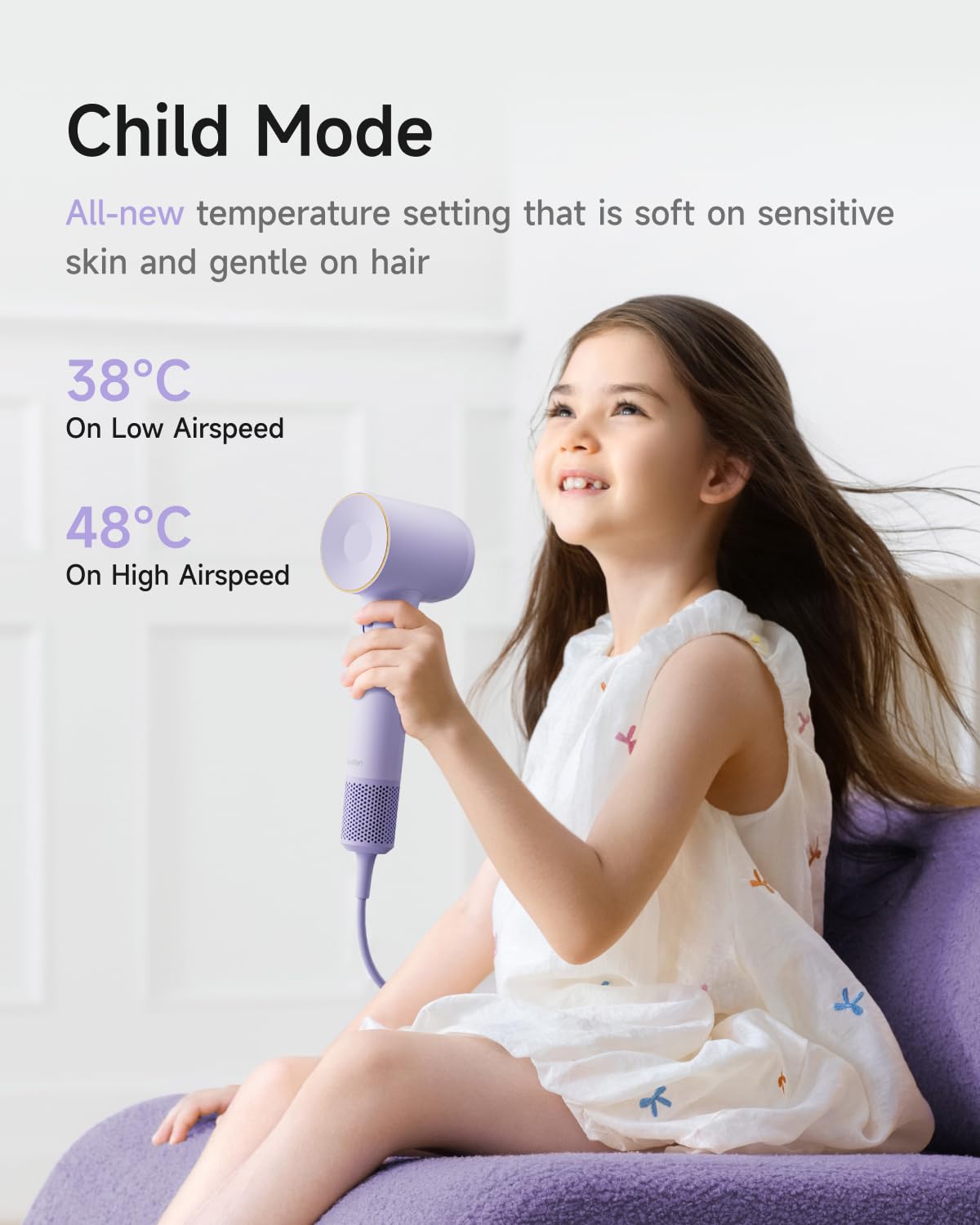 Laifen Hair Dryer SE 2 with Child Mode and Magnetic Attachments, HD130