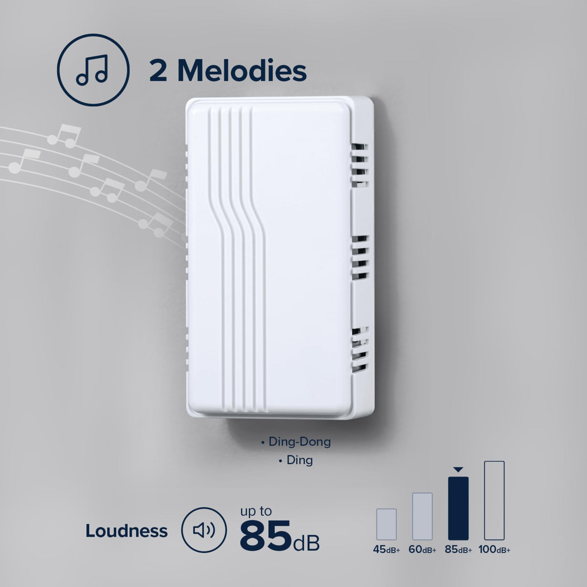 Heath Zenith White Plastic Wired Mechanical Doorbell Chime