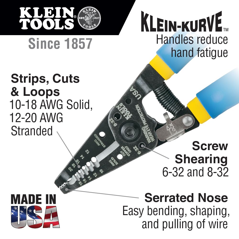Klein Tools 11055EP Wire Cutter and Stripper, Blue