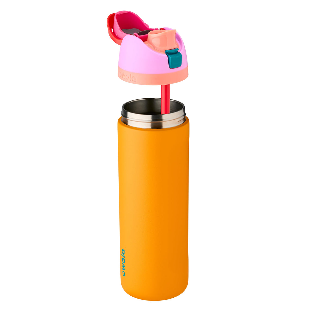 Owala FreeSip Stainless Steel Water Bottle, 24 oz, Orchid/Orange