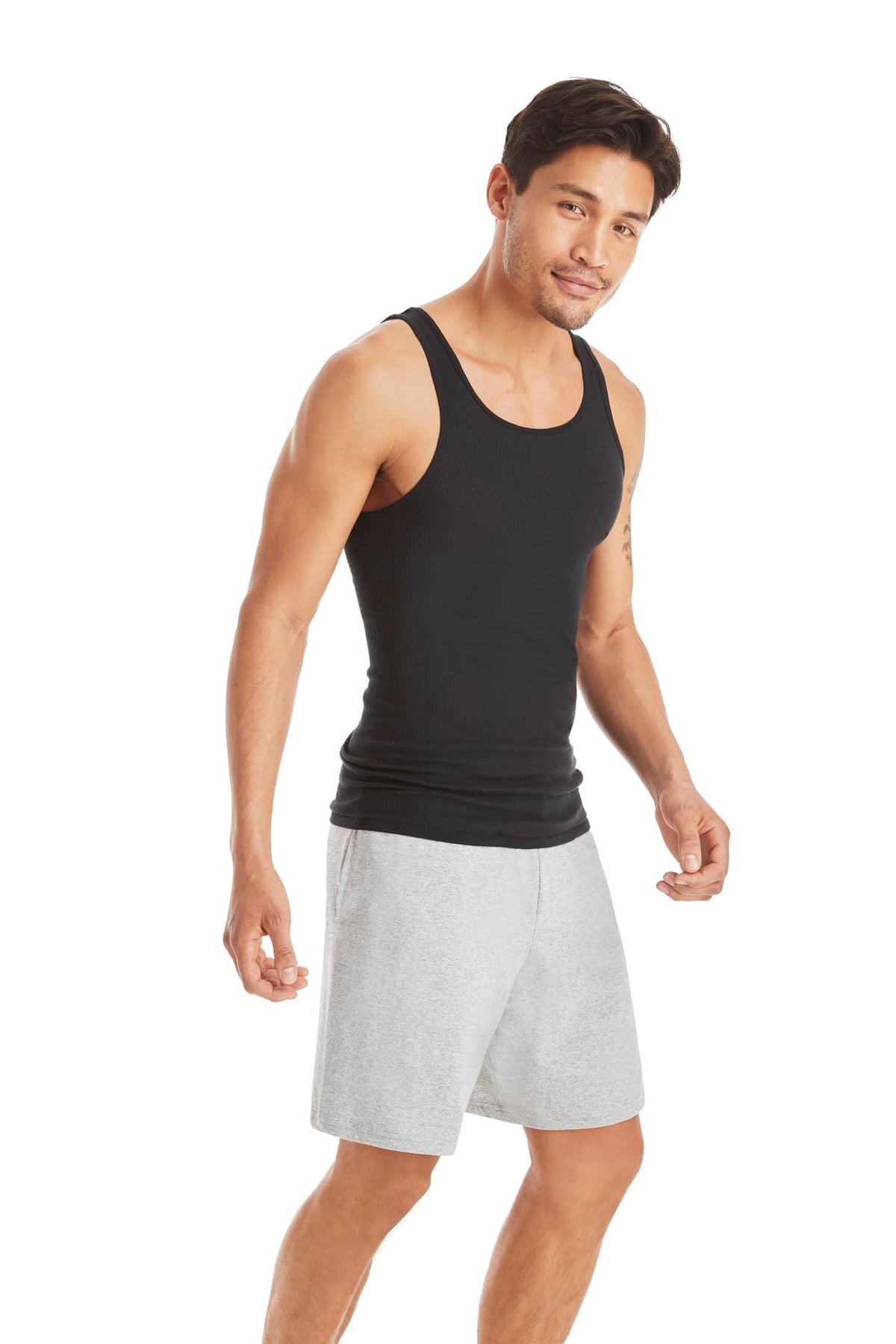 Hanes Men's Ribbed Tank Undershirt, 6-Pack, Assorted, Medium