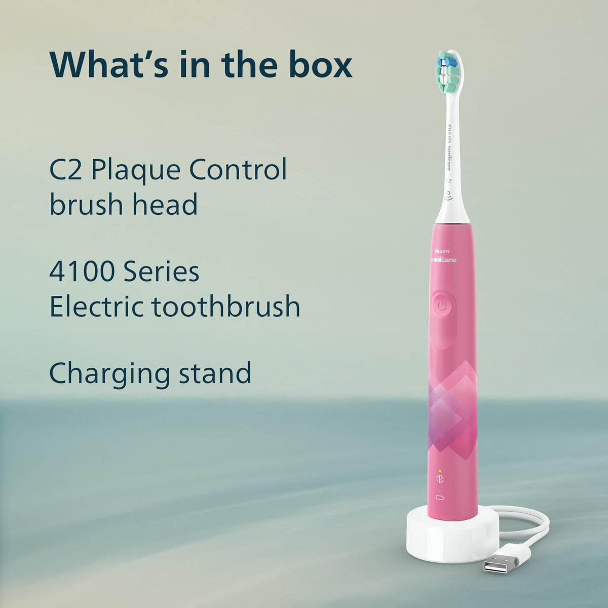 Philips Sonicare 4100 Electric Toothbrush HX3689/21, Paradise Pink
