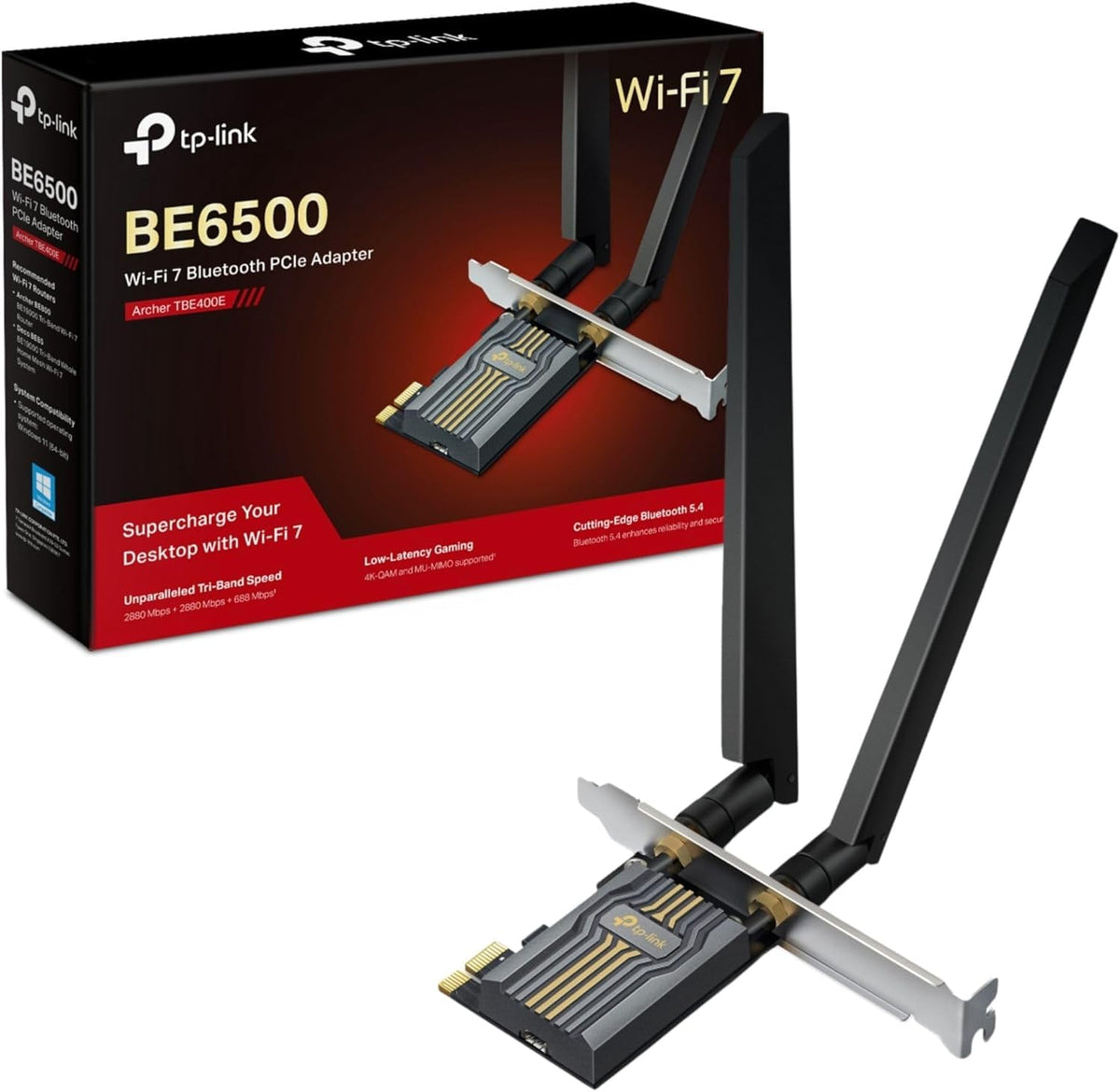 TP-Link Archer TBE400E BE6500 Wi-Fi 7 PCIe WiFi Card