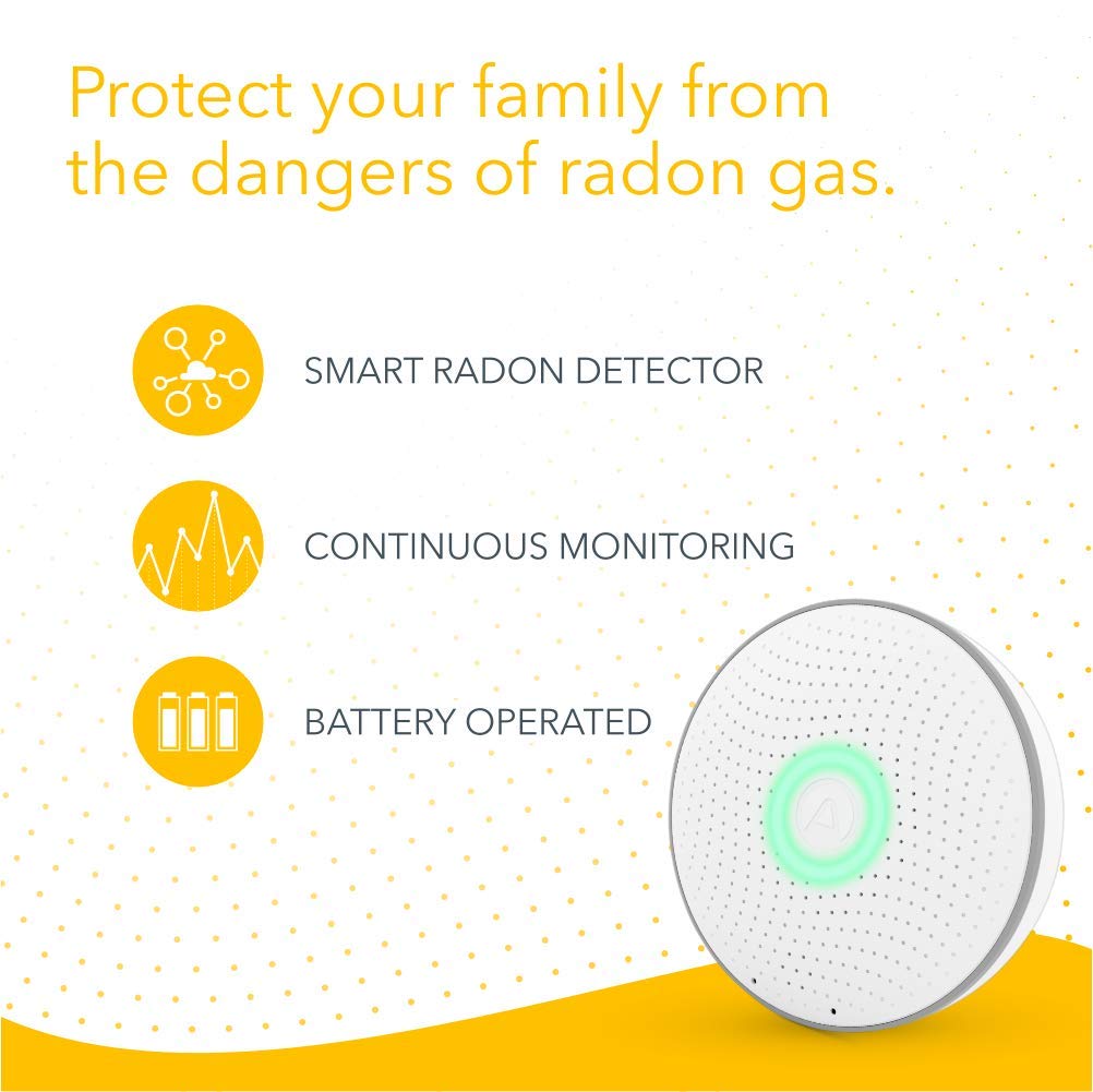 Airthings Wave Radon Smart Radon Detector with Humidity & Temp Sensor