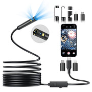 DPduct Dual Lens 1920P Endoscope Camera, 16.4 ft Semi-Rigid Cable