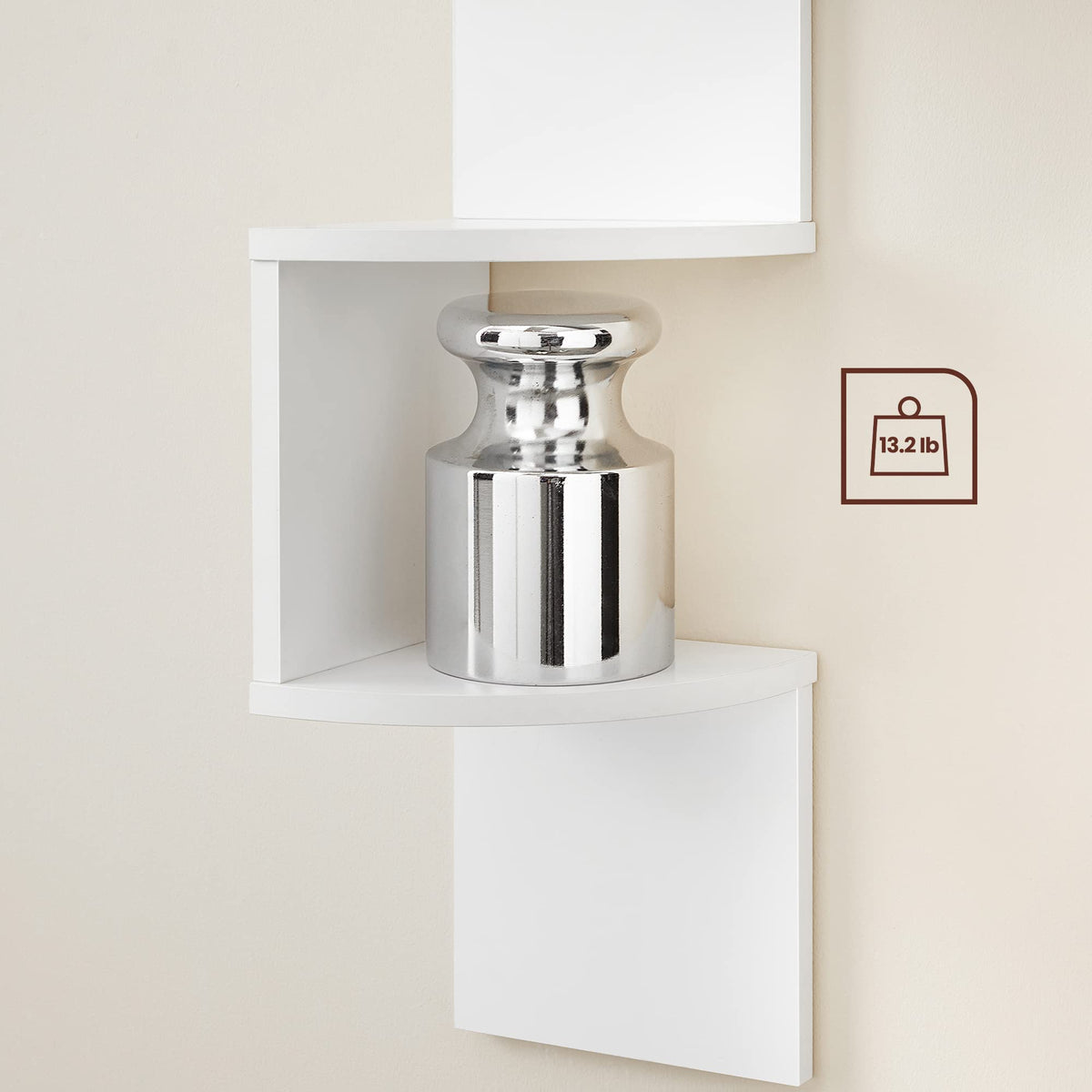 Vasagle Custos 5-Tier Floating Corner Shelf, Cloud White, ULBC72WT