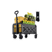 Collapsible Folding Utility Wagon Cart, 100 kg, Black