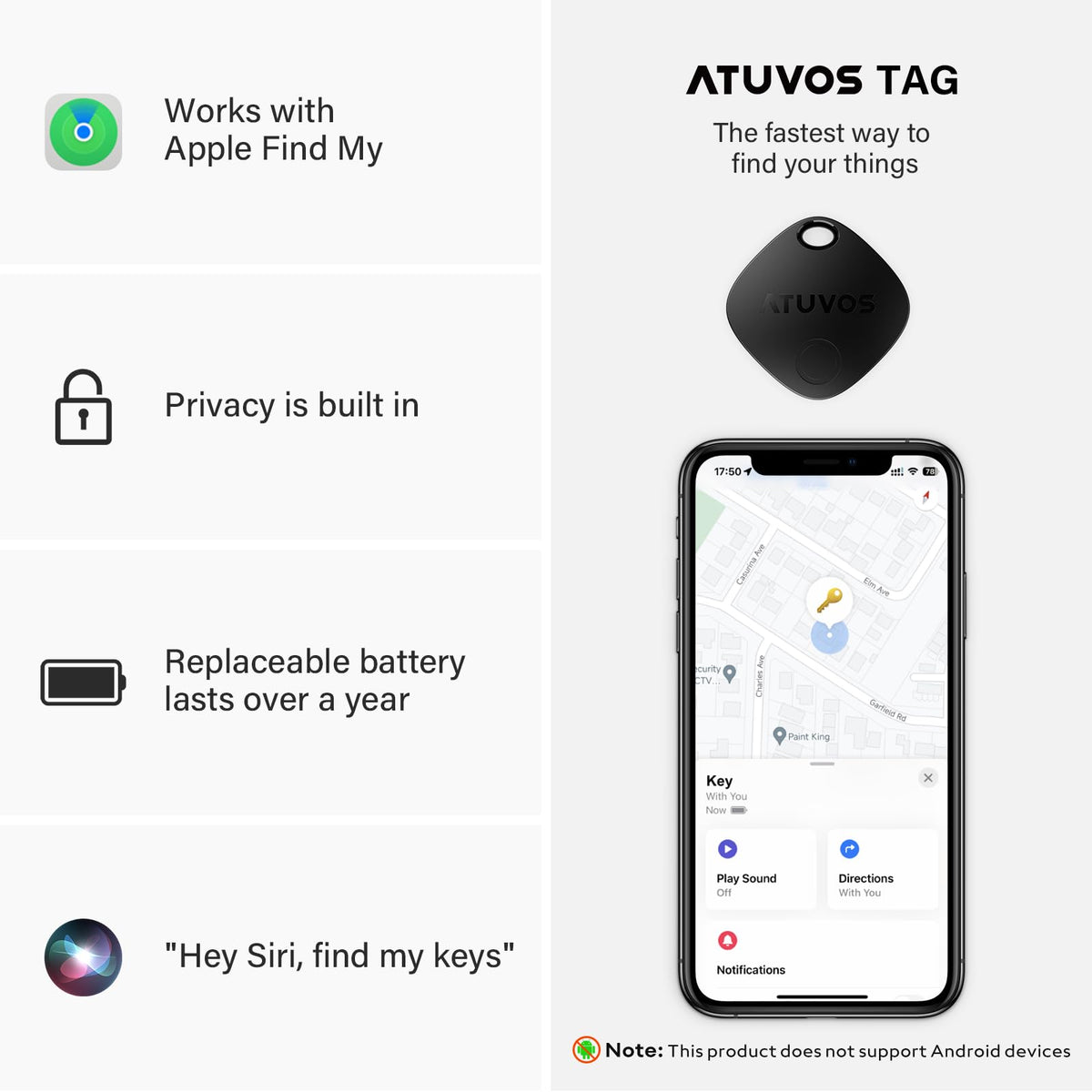 ATUVOS Air Tracker Tag, 4 Pack