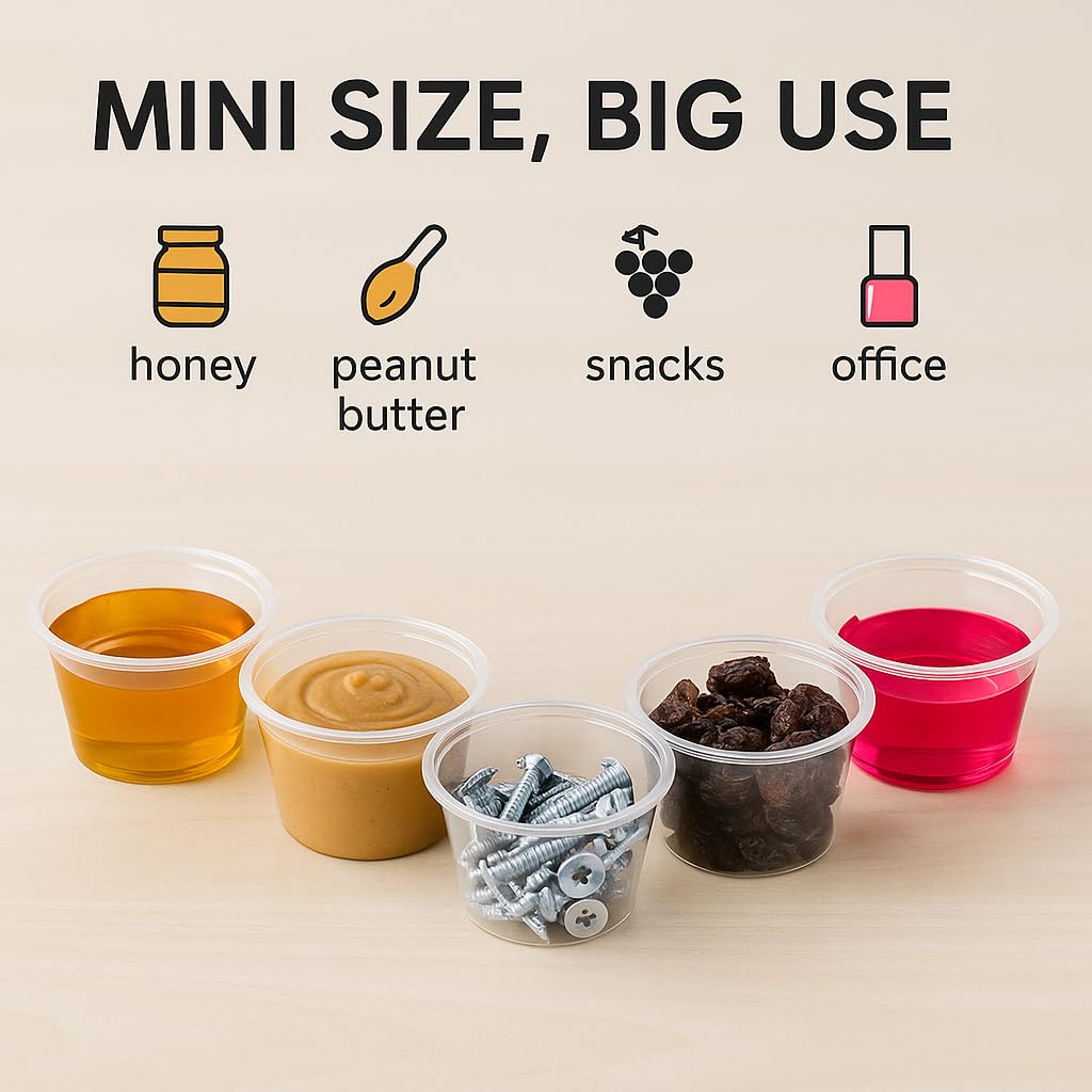 1 oz Disposable Portion Cups with Lids (200 Sets)