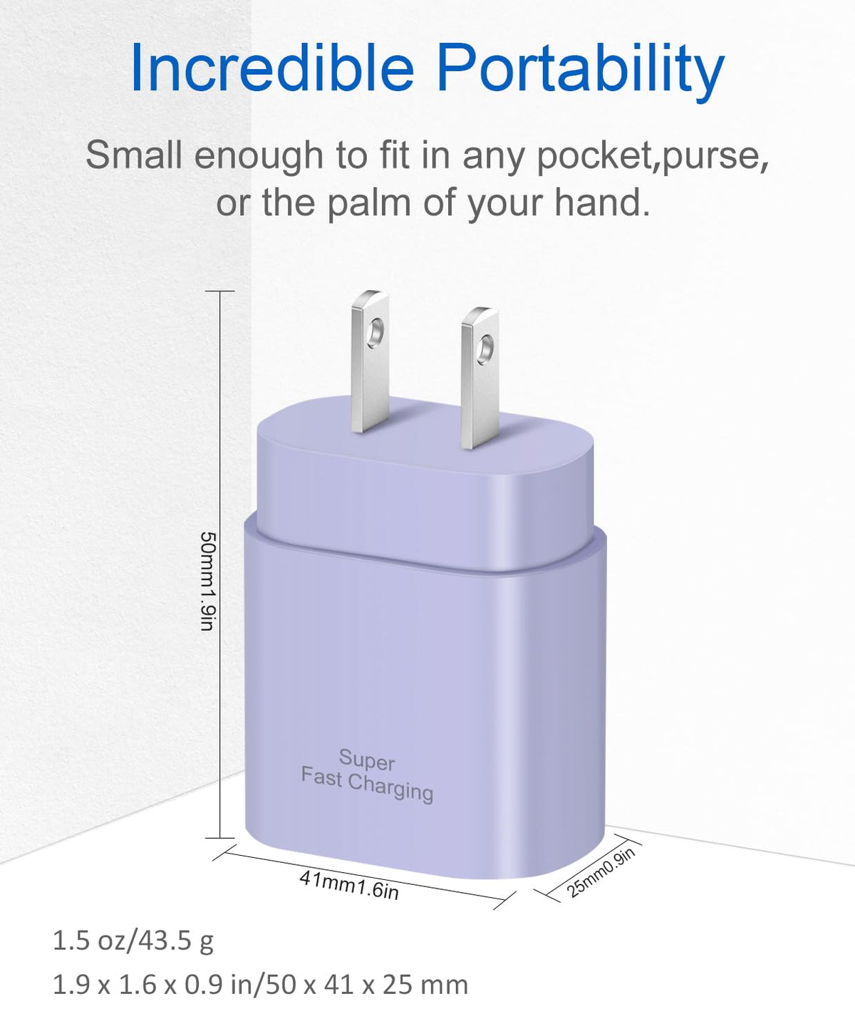 Coreykin 25W PD USB C Fast Charger with 6ft Cable, 2 Pack