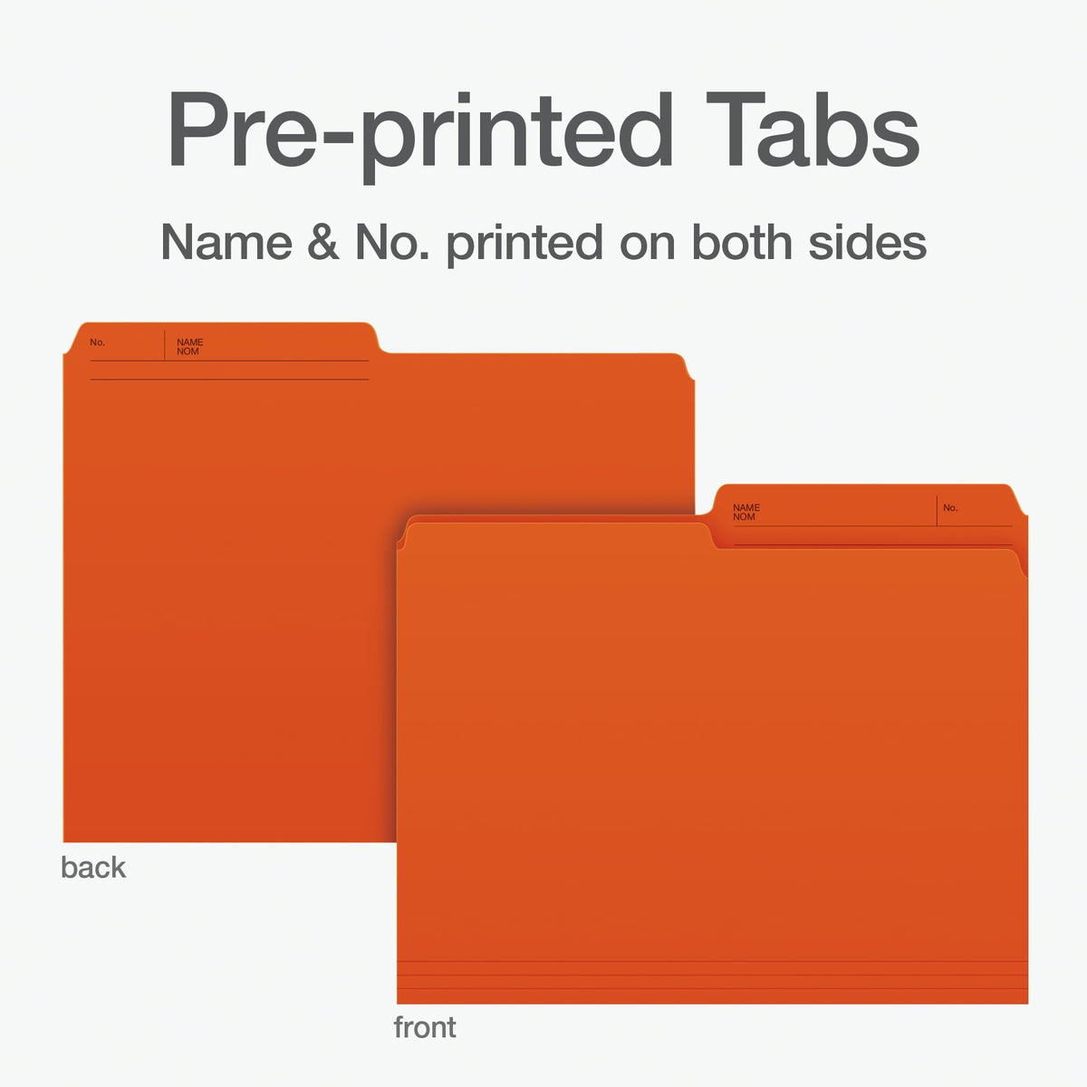 Pendaflex 1/2 Cut Tab File Folders, Letter Size, Orange, 100/Box