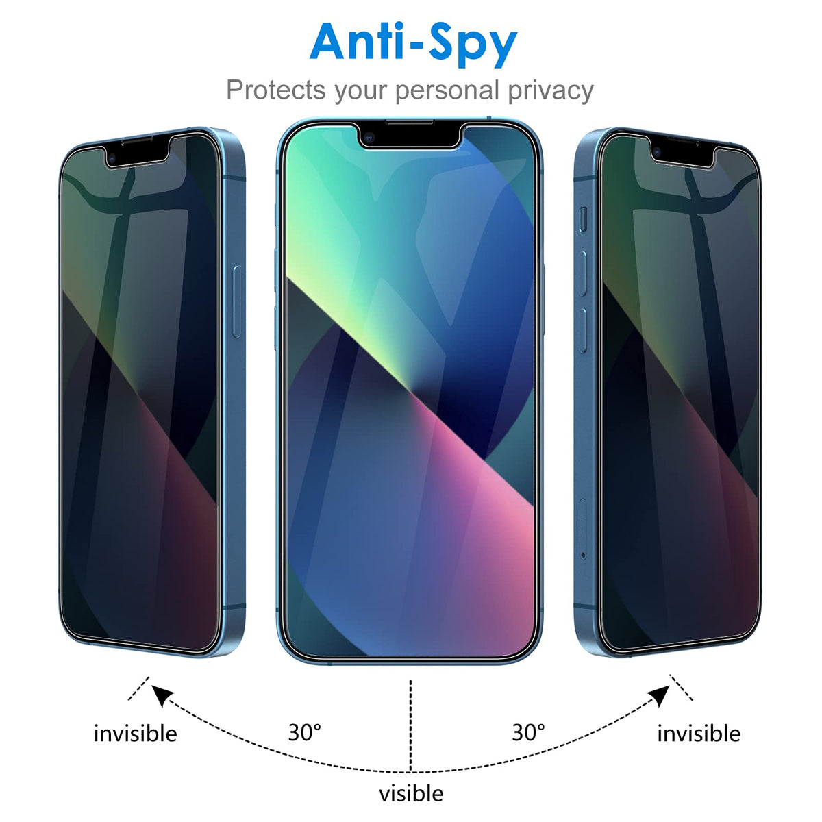 JETech Privacy Screen Protector for iPhone 16e/13, 6.1 in, 2 Pack