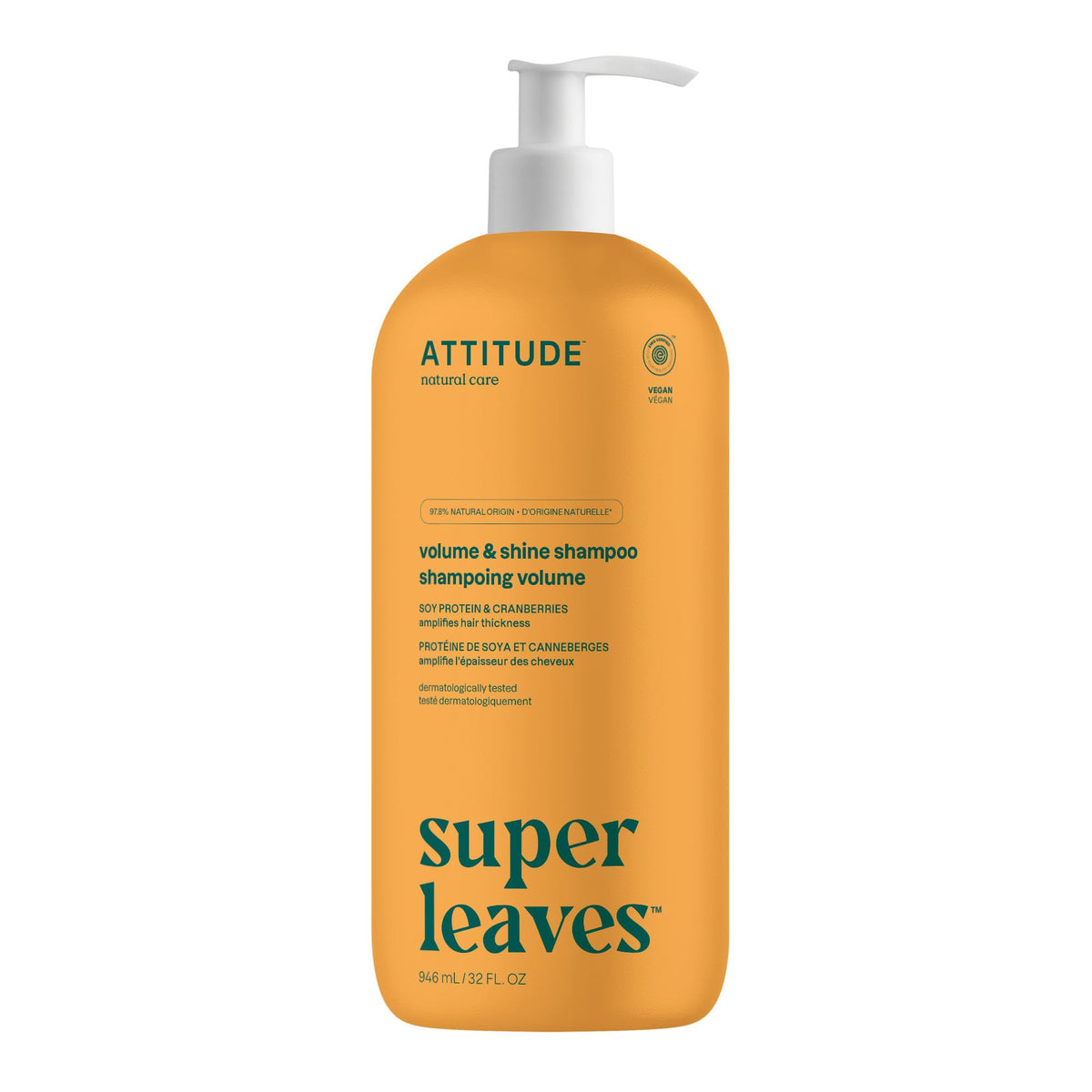 ATTITUDE Volume & Shine Shampoo, Soy Protein & Cranberries, 946 ml