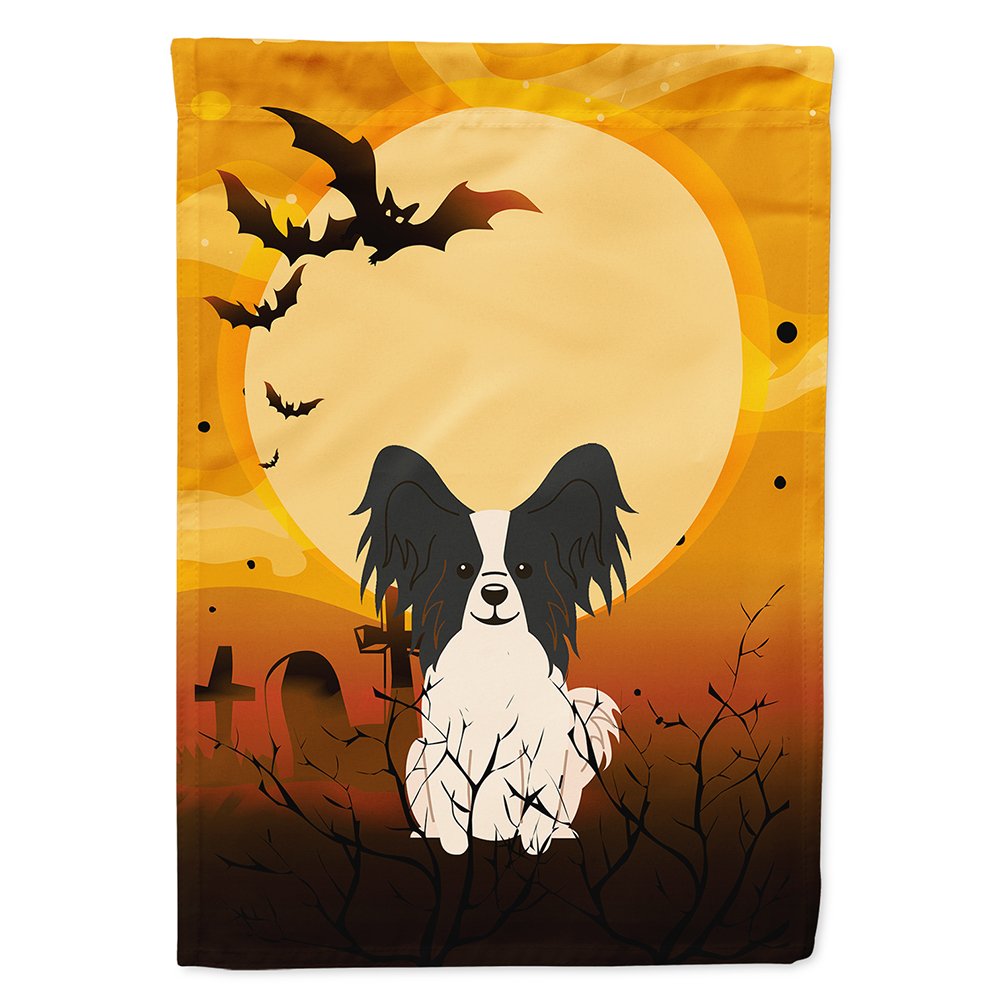 Caroline's Treasures BB4342CHF Papillon Black White Flag, Large