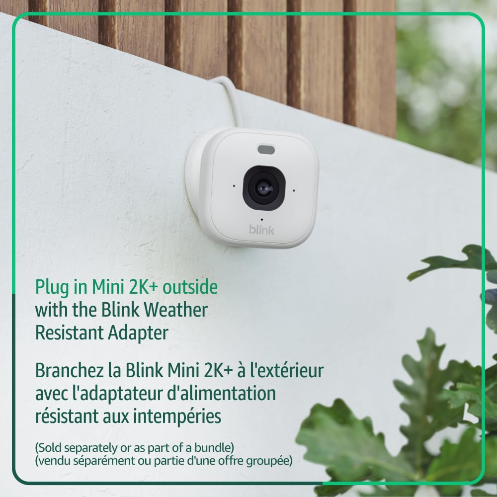 Blink Mini 2K+ Plug-In Indoor Security Camera, White