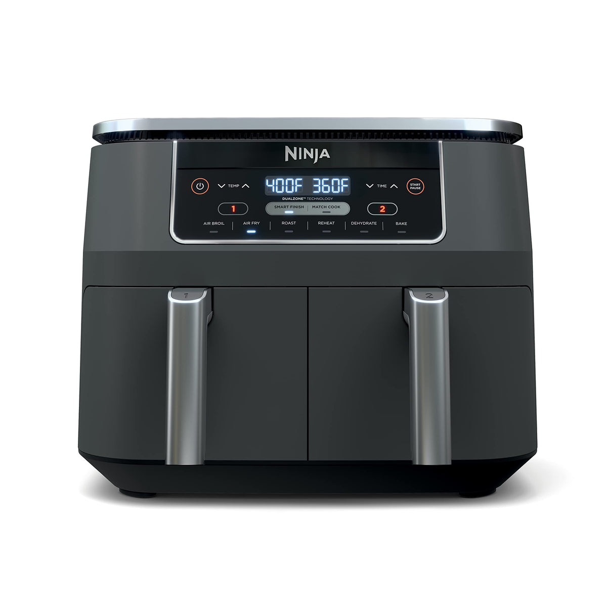 Ninja Foodi DZ201C 8-Qt 6-in-1 DualZone Air Fryer, Slate Grey