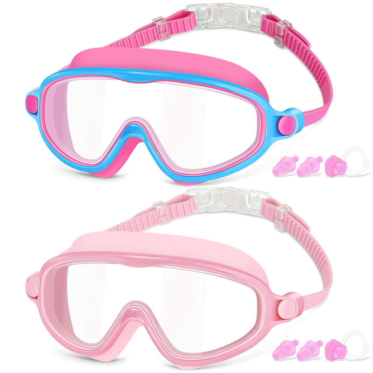 Kids' Anti-Fog Swimming Goggles, Ages 4-14 (2 Pack)