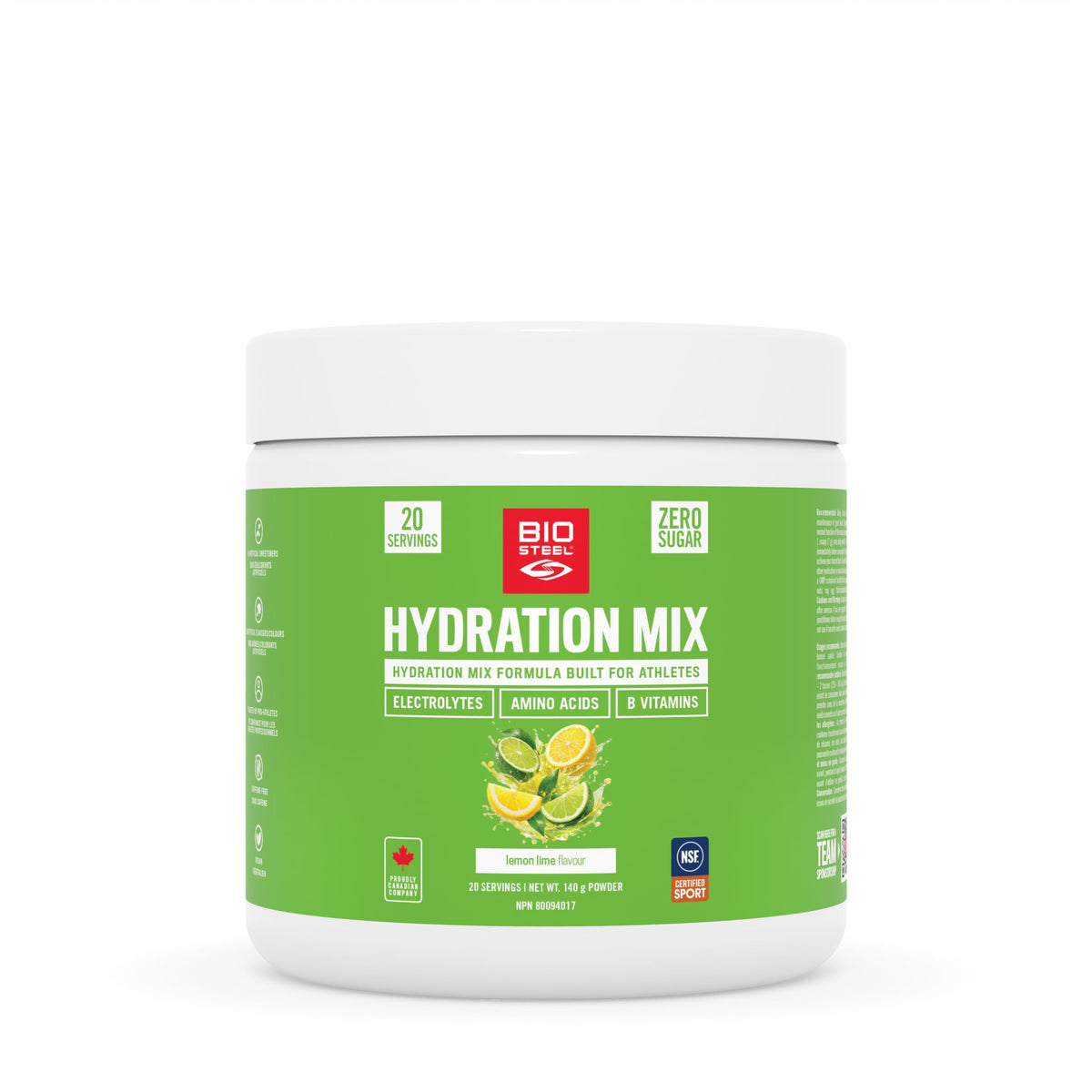 BioSteel Electrolyte Hydration Mix, Lemon Lime, 20 Servings