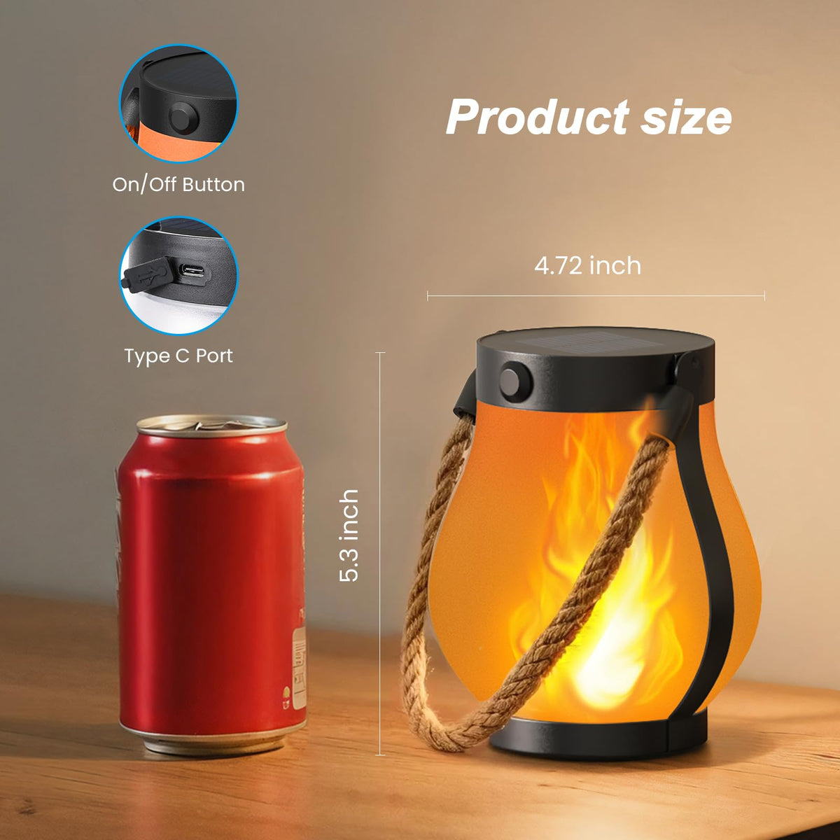 Hompavo Gen2 Solar Flame Lanterns (2 Pack)