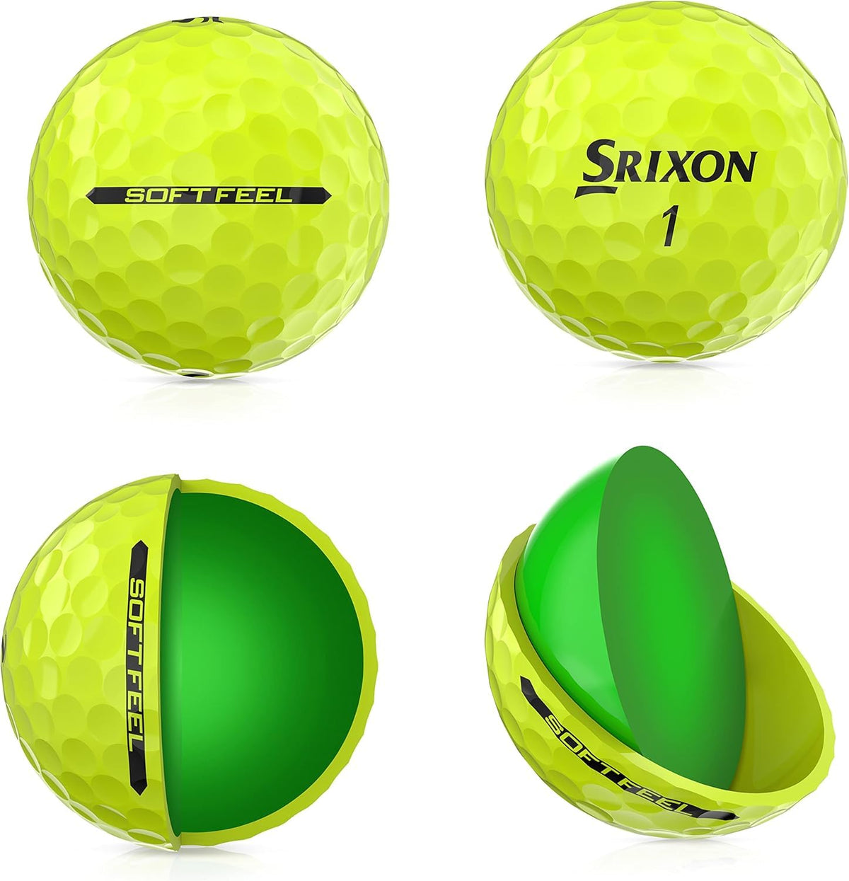 Srixon Soft Feel Golf Balls, Tour Yellow, 12 Count