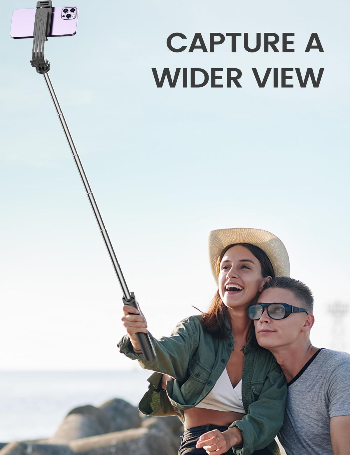 ANXRE Selfie Stick Tripod with Fill Light and Remote, 50 Inch
