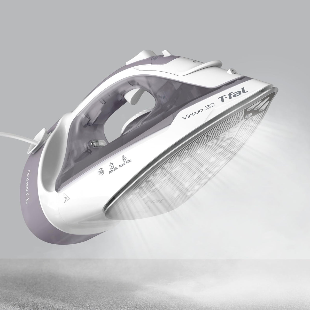 T-Fal Virtuo Steam Iron with Retractable Cord, 1500W, Grey