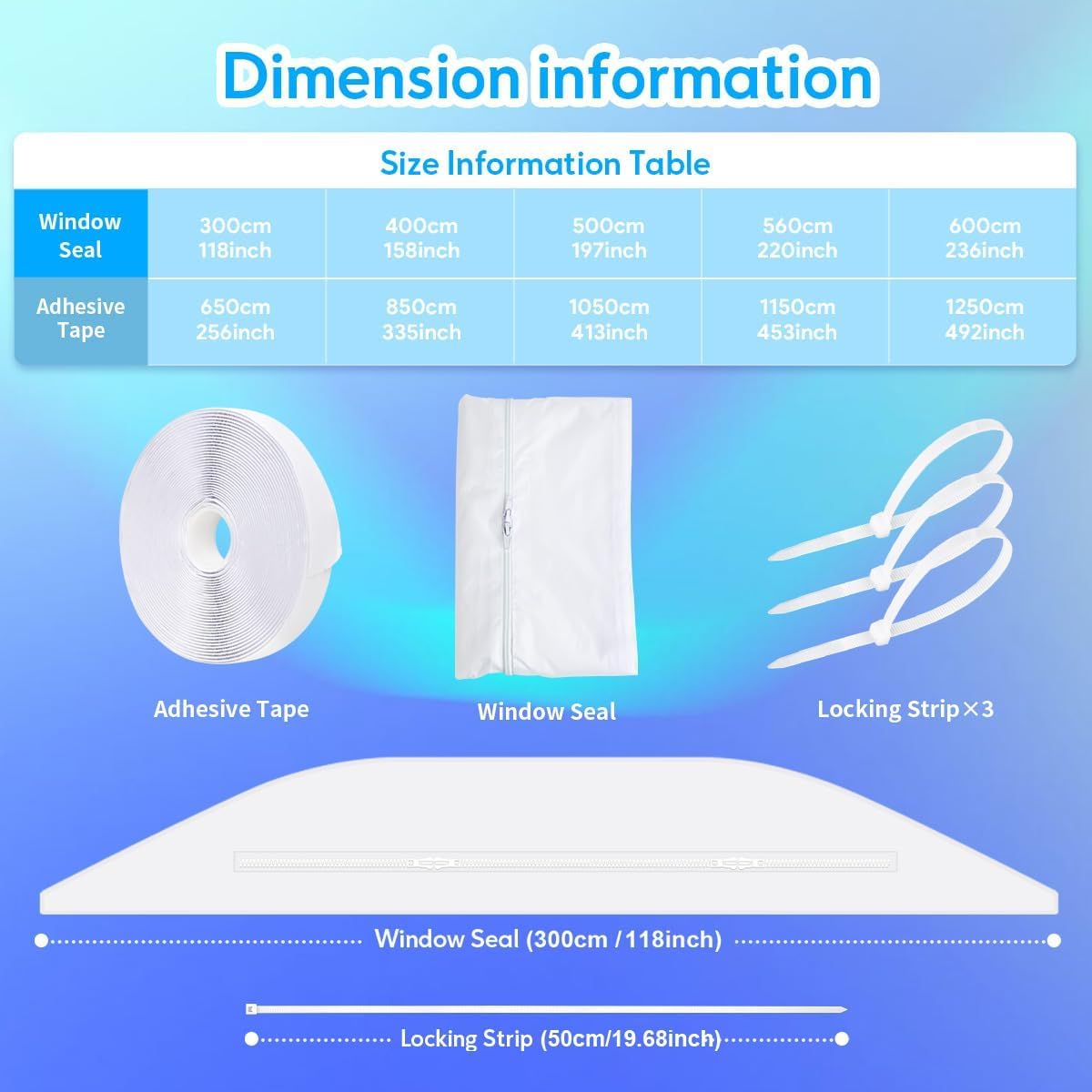 Gruntbear 400CM Universal Window Seal for Portable Air Conditioner