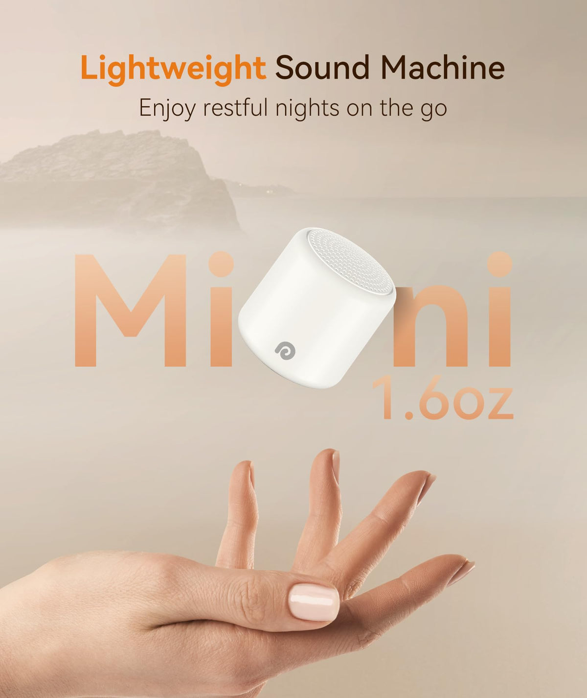 Dreamegg Portable White Noise Machine, 16 Sounds, Rechargeable, White