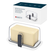 Large One-Handed Butter Dish with Lid for 1 lb Butter, White