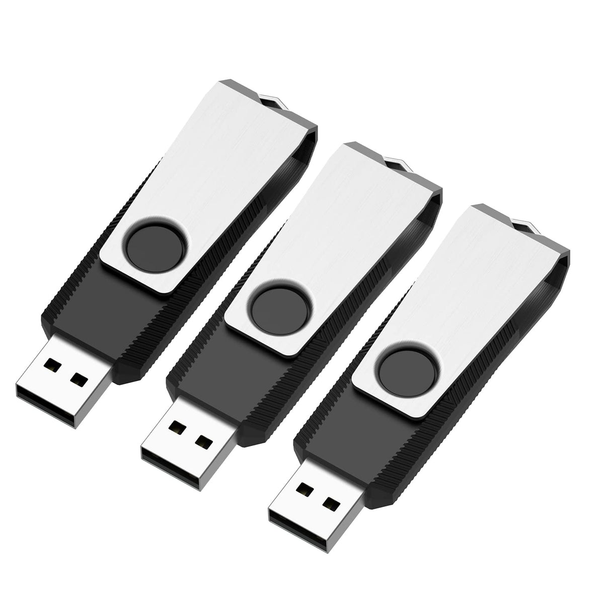 16 GB USB 2.0 Flash Drives, Black (3 Pack)