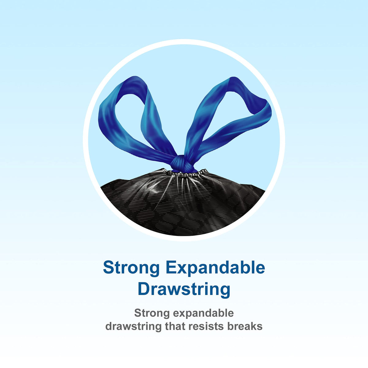 Hefty Garbage Bags, Large, 90 L, Black, Drawstring, 80 Count