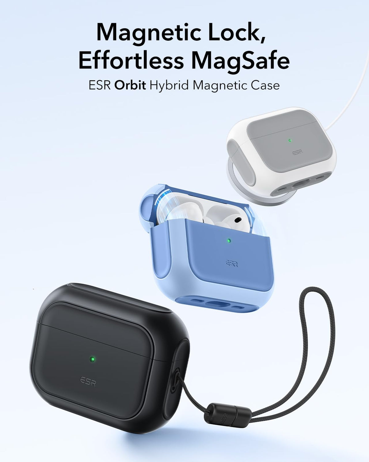 ESR Case for AirPods Pro 3 with Lanyard, MagSafe Compatible, Black