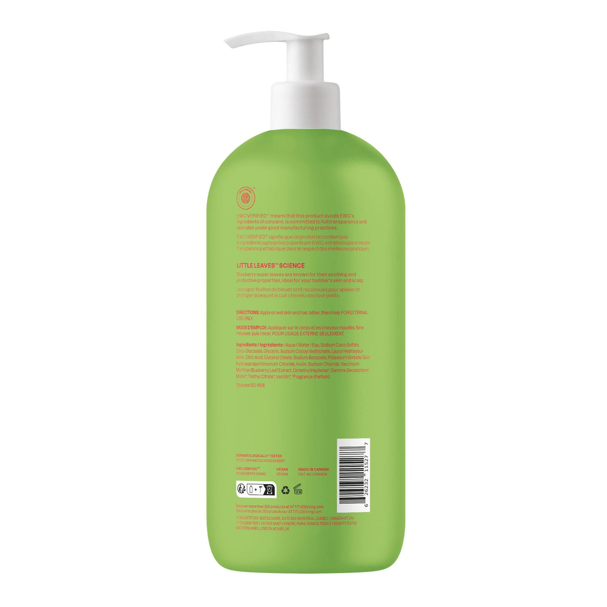 ATTITUDE Kids 2-in-1 Shampoo & Body Wash, Watermelon & Coco, 946 ml