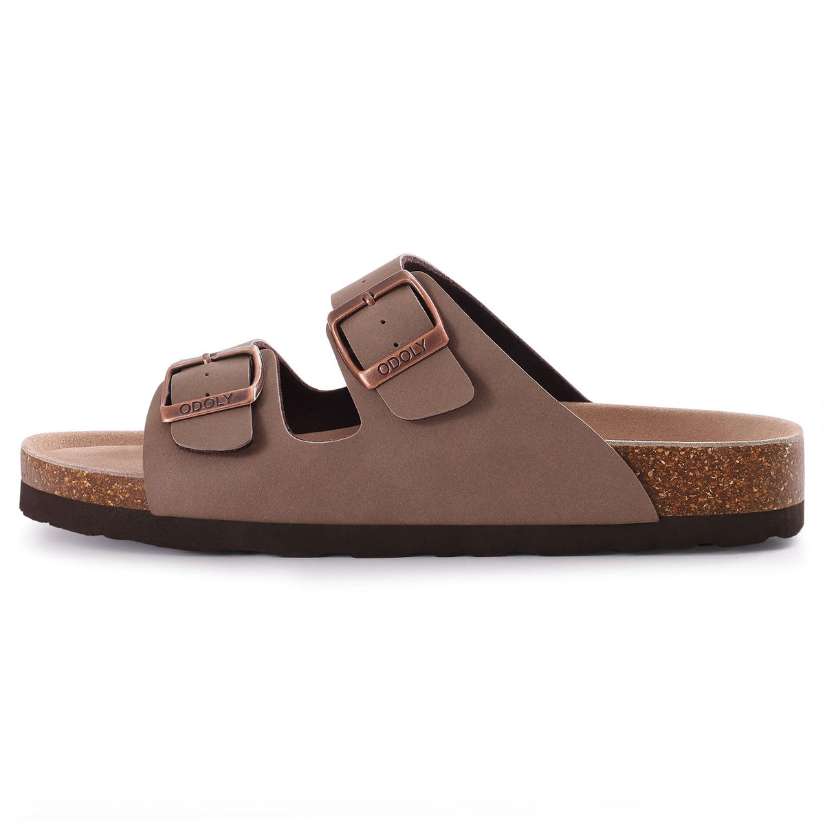 ODOLY Cork Footbed Slide Sandals, Brown, 39 (W 8-8.5 / M 6.5-7)