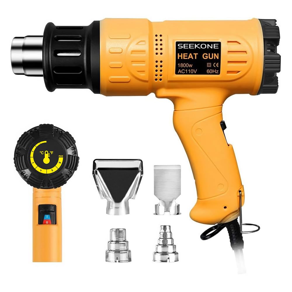 SEEKONE 1800W Variable Temperature Heat Gun Kit