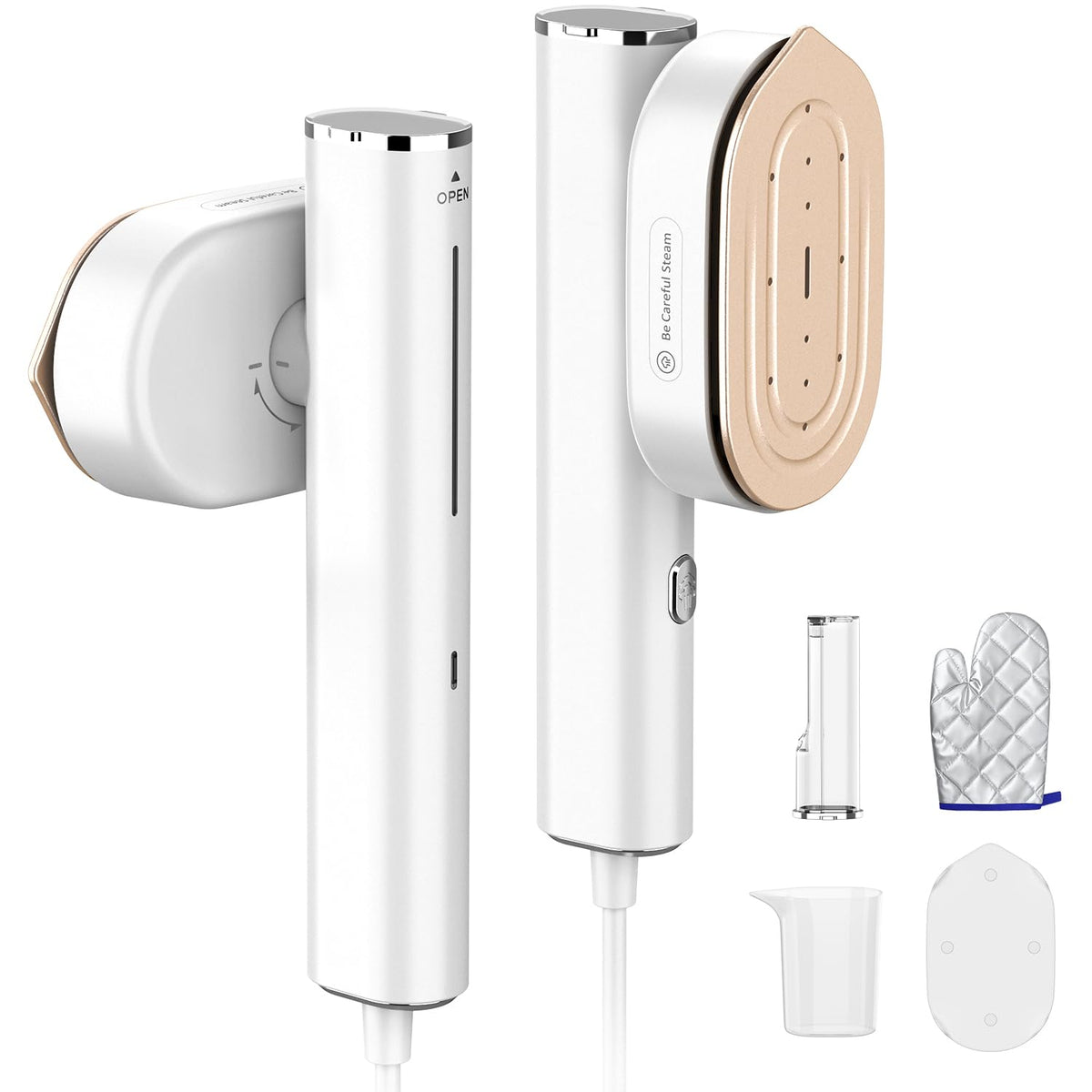 Hulmay 1200W Clothes Steamer, Portable Handheld, White, 110-120V