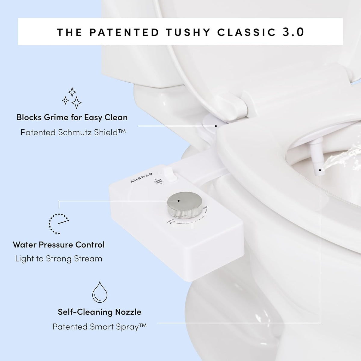 TUSHY Classic 3.0 Non-Electric Bidet Toilet Attachment