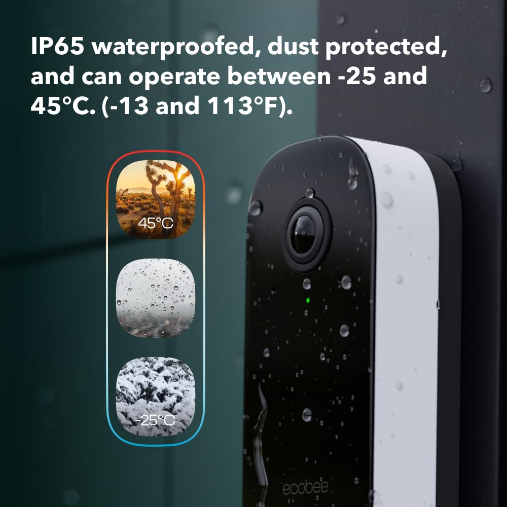 ecobee Smart Video Doorbell Camera, Wired