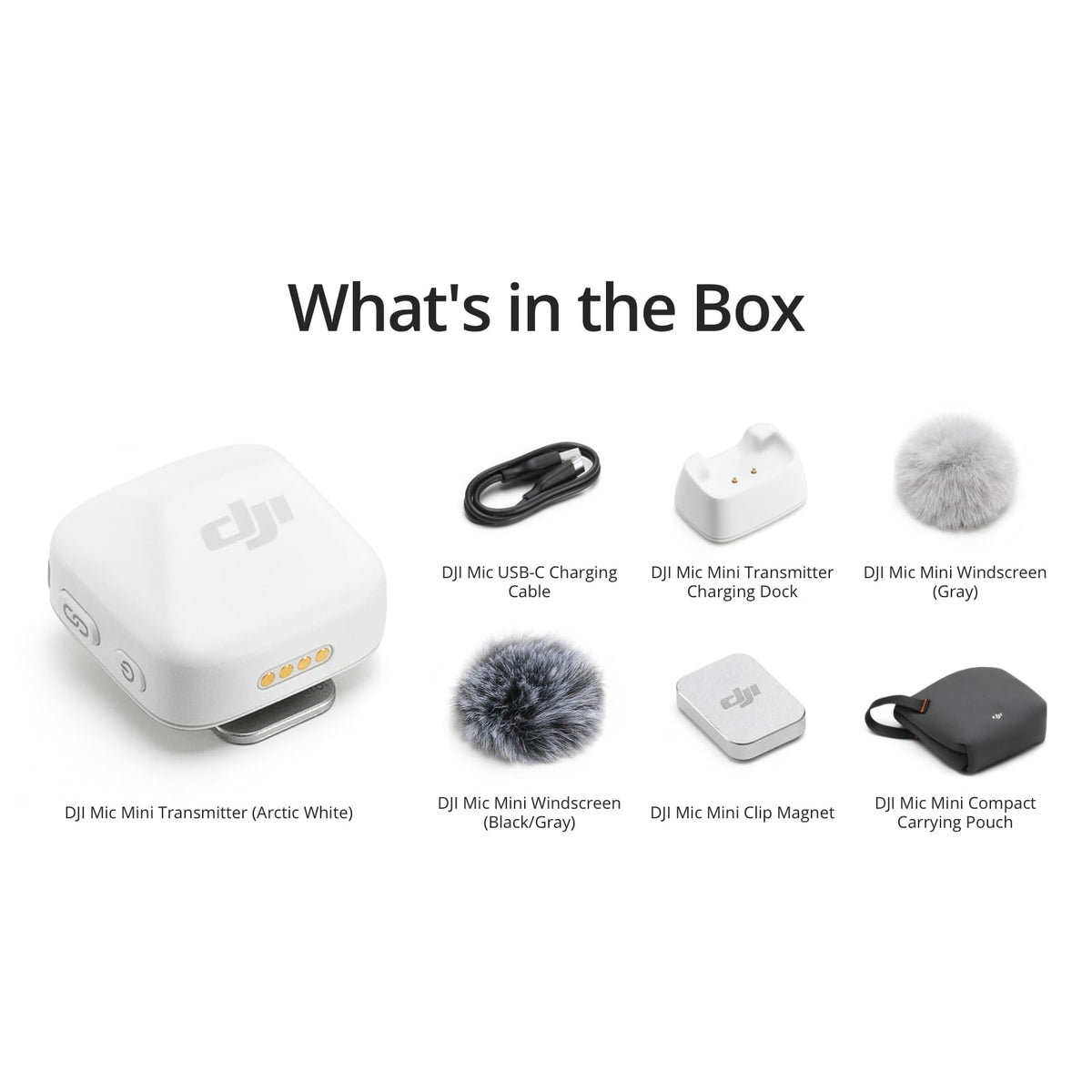 DJI Mic Mini Wireless Lavalier Transmitter, Arctic White