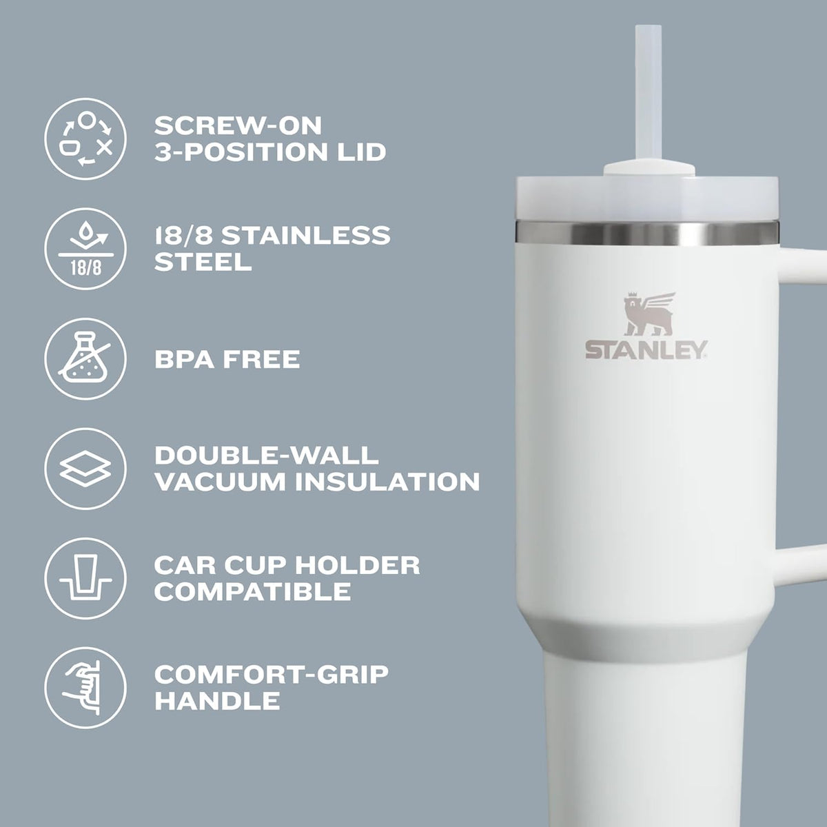 Stanley Quencher H2.0 FlowState Tumbler, 14 oz, Seafoam