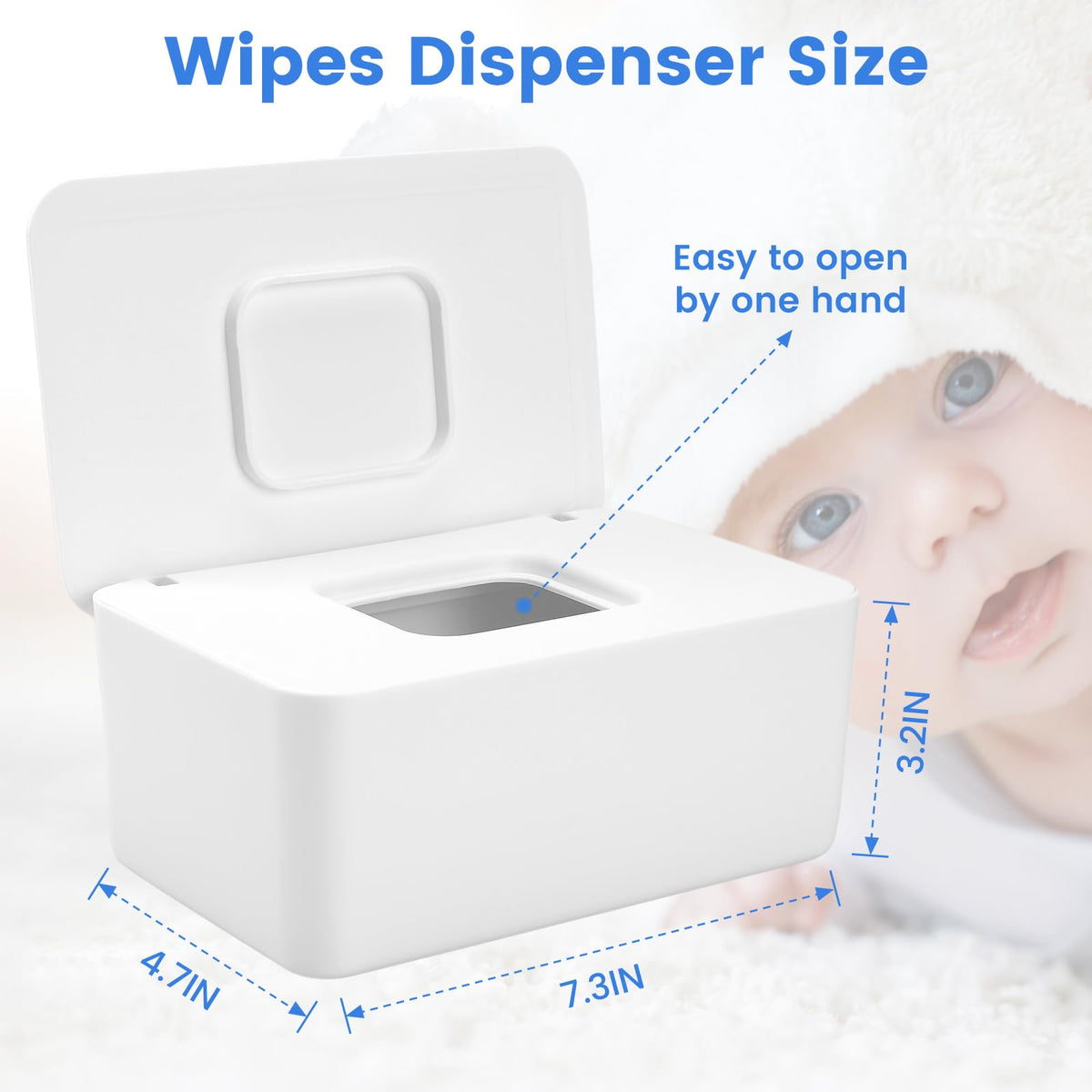 Lijroavy Refillable Baby Wipes Dispenser, White