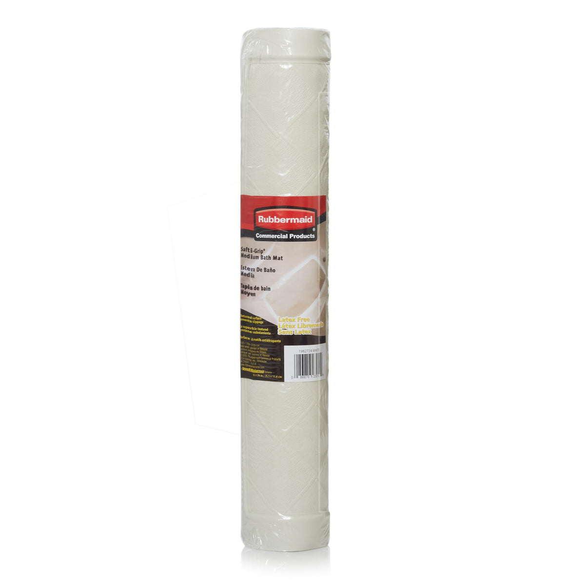 Rubbermaid Commercial Safti-Grip Bath Mat, White, 14 x 24 in.