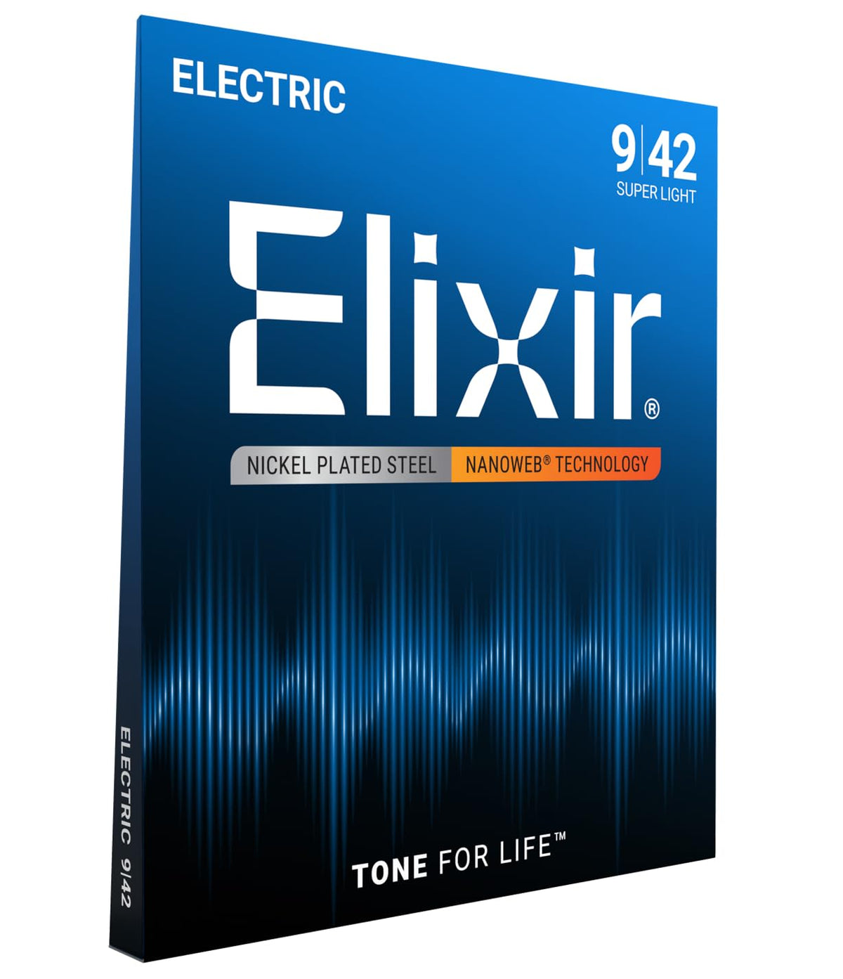 Elixir Electric Guitar Strings Nanoweb, Super Light 9-42