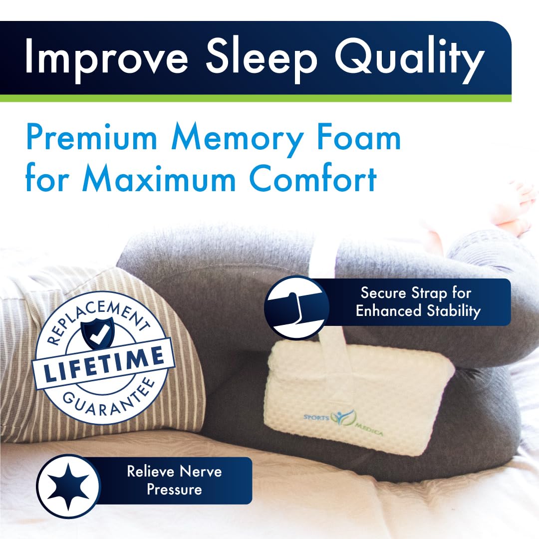 Sports Medica Memory Foam Knee Pillow for Side Sleepers